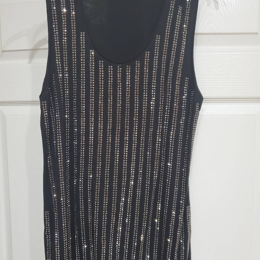 GUESS black rhinestone blouse Small